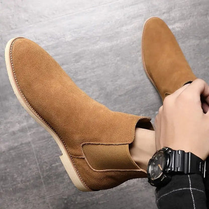Herre Chelsea Støvler I Ruskind Med Slip-On Design