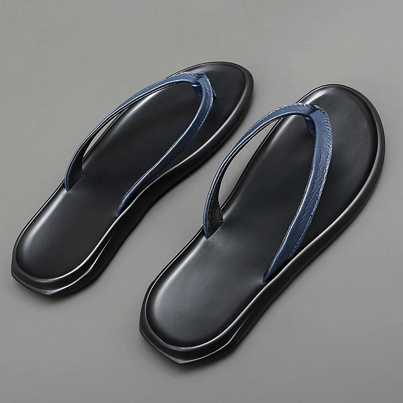Herre Flip-Flop Sandaler I Kalveskind – Let Skridsikkert Sommerfodtøj