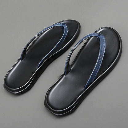 Herre Flip-Flop Sandaler I Kalveskind – Let Skridsikkert Sommerfodtøj