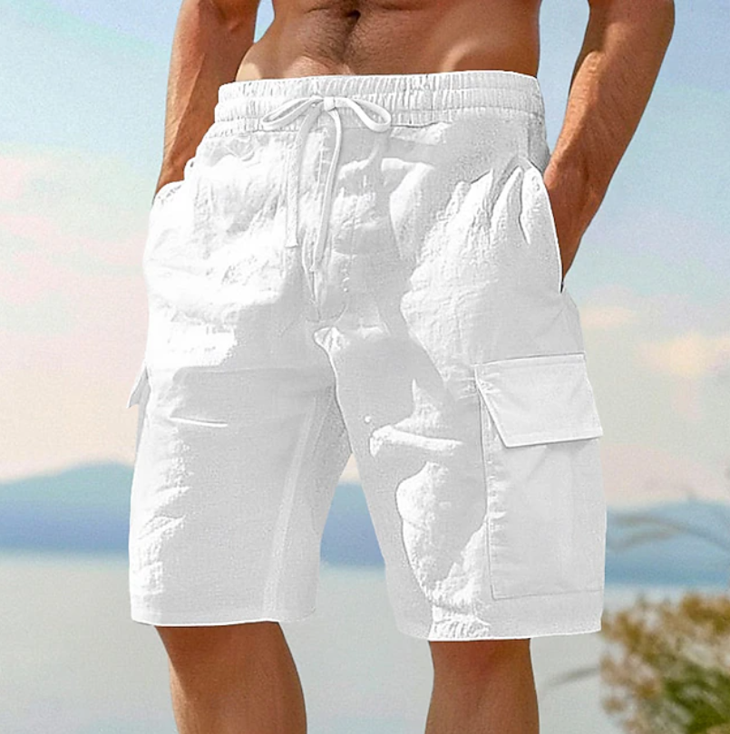 Men's Cargo Shorts with Drawstring Waist and Flap Pockets – Relaxed Shorts for Summer, Holidays, Leisure, and Everyday Wear