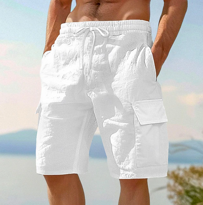 Men's Cargo Shorts with Drawstring Waist and Flap Pockets – Relaxed Shorts for Summer, Holidays, Leisure, and Everyday Wear