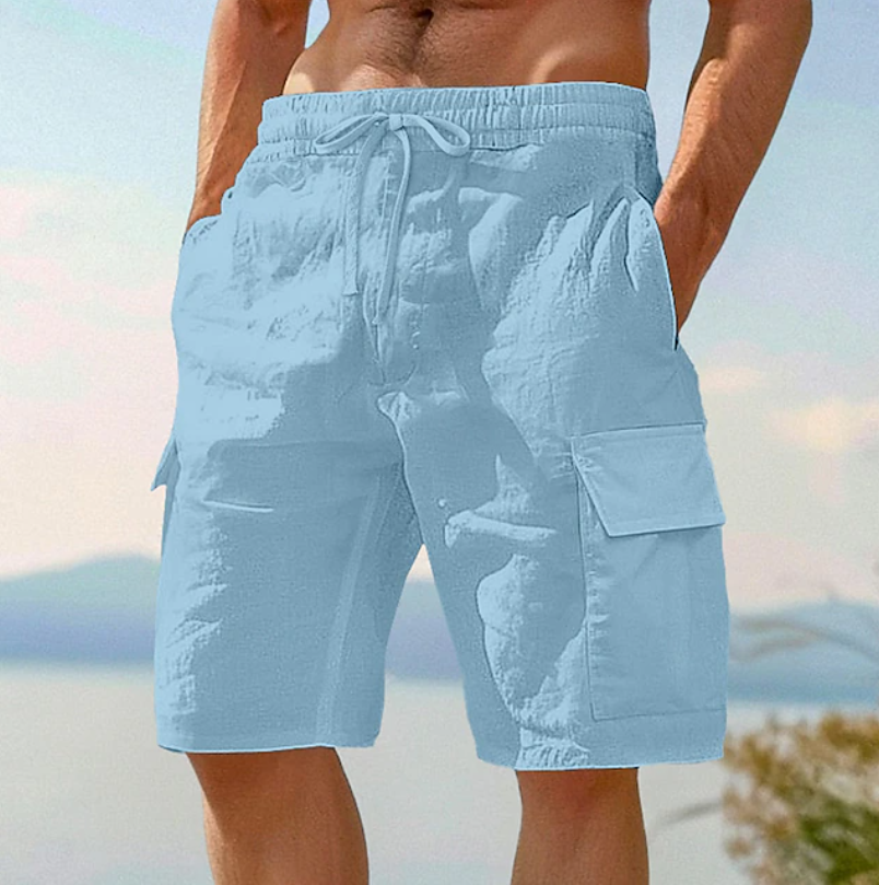 Men's Cargo Shorts with Drawstring Waist and Flap Pockets – Relaxed Shorts for Summer, Holidays, Leisure, and Everyday Wear