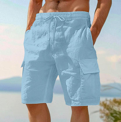 Men's Cargo Shorts with Drawstring Waist and Flap Pockets – Relaxed Shorts for Summer, Holidays, Leisure, and Everyday Wear