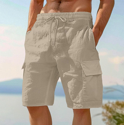Men's Cargo Shorts with Drawstring Waist and Flap Pockets – Relaxed Shorts for Summer, Holidays, Leisure, and Everyday Wear