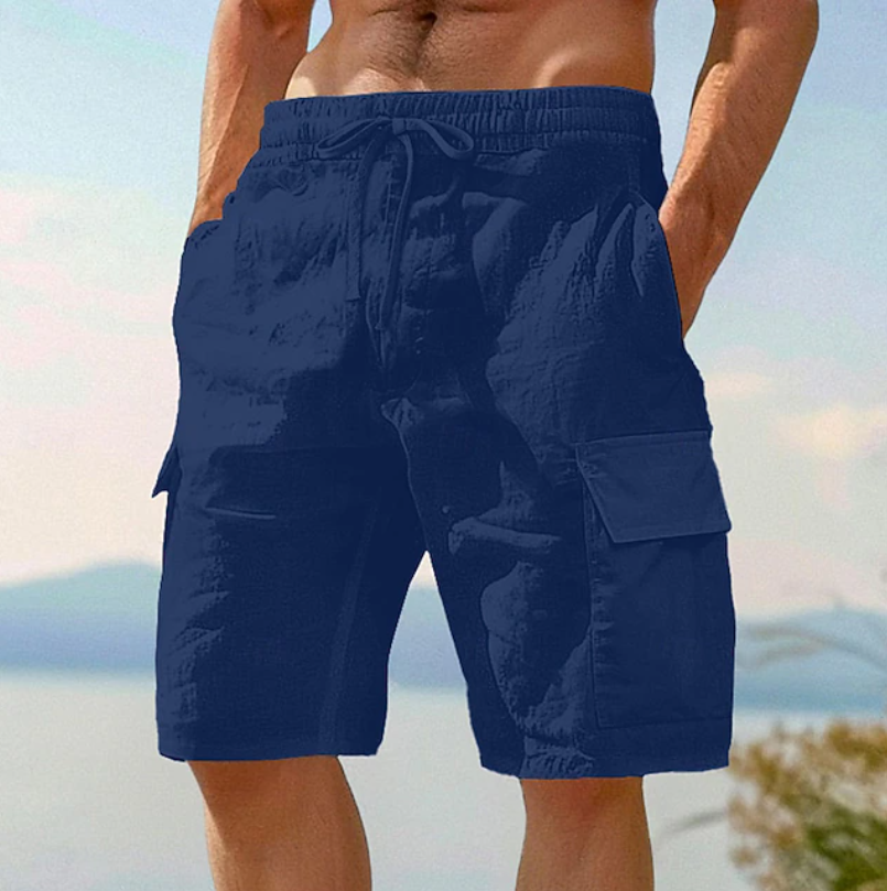 Men's Cargo Shorts with Drawstring Waist and Flap Pockets – Relaxed Shorts for Summer, Holidays, Leisure, and Everyday Wear