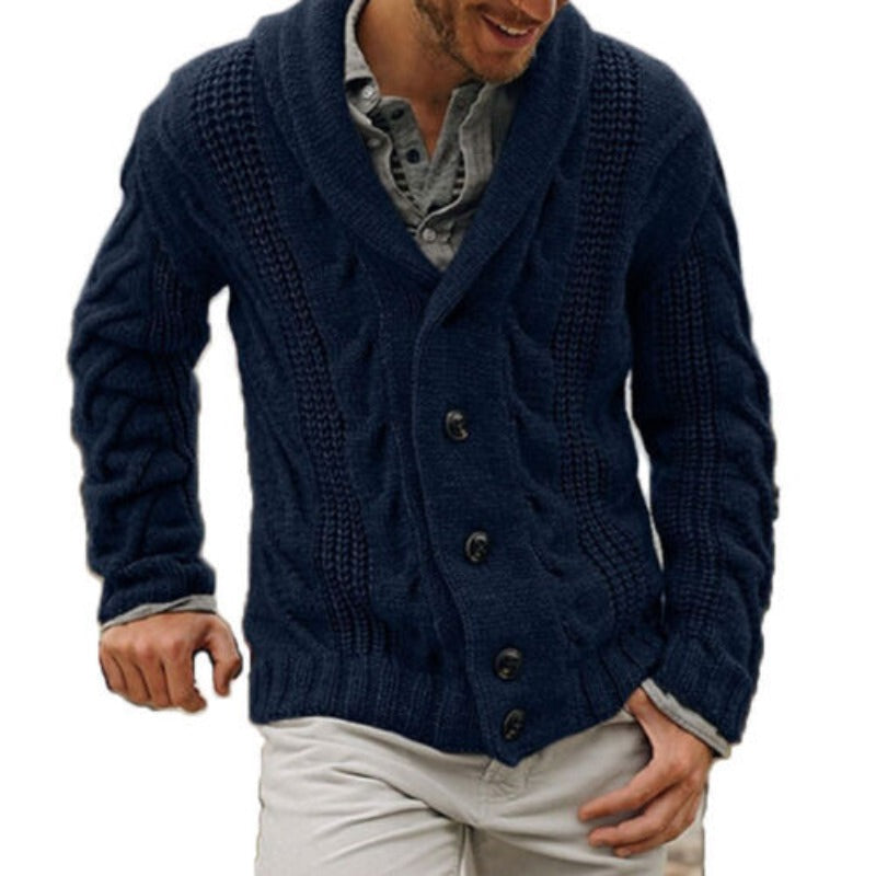 Men's Wool Knit Cardigan with Button Closure – Classic Knit Jacket for Everyday Wear, Leisure, Office, and Smart Casual Style