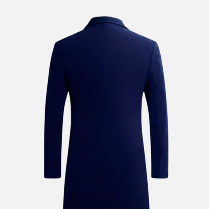 Abrigo largo recto para hombre de corte ajustado y sastre – Elegante abrigo de invierno para la oficina y un estilo casual elegante