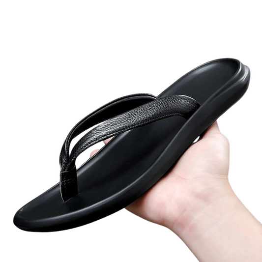 Men's Calfskin Flip-Flop Sandals – Lightweight, Non-Slip Summer Footwear