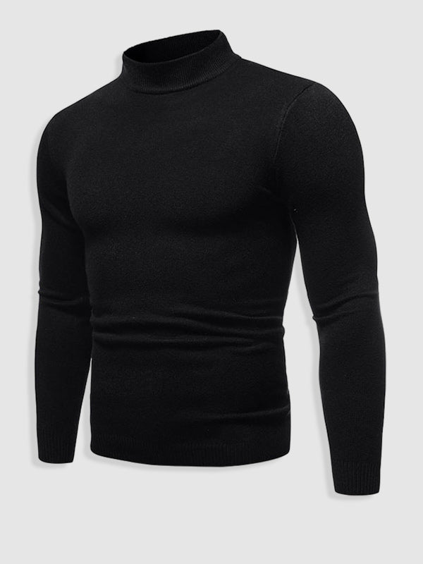 Herre Slim Fit Rullekravesweater – Minimalistisk Lag Til Efterår Og Vinter