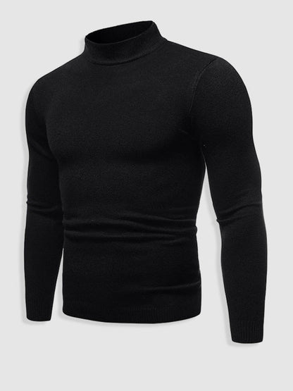 Herre Slim Fit Rullekravesweater – Minimalistisk Lag Til Efterår Og Vinter