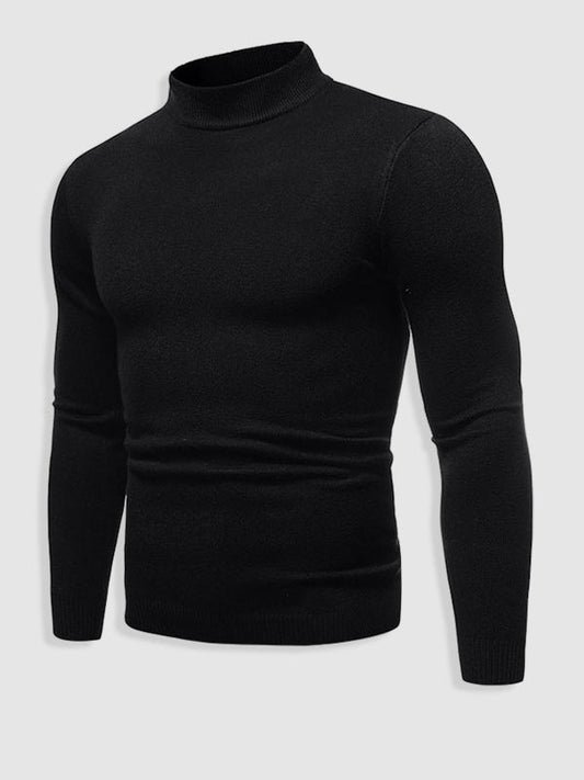 Men's slim-fit turtleneck sweater – Minimalist layer for fall and winter