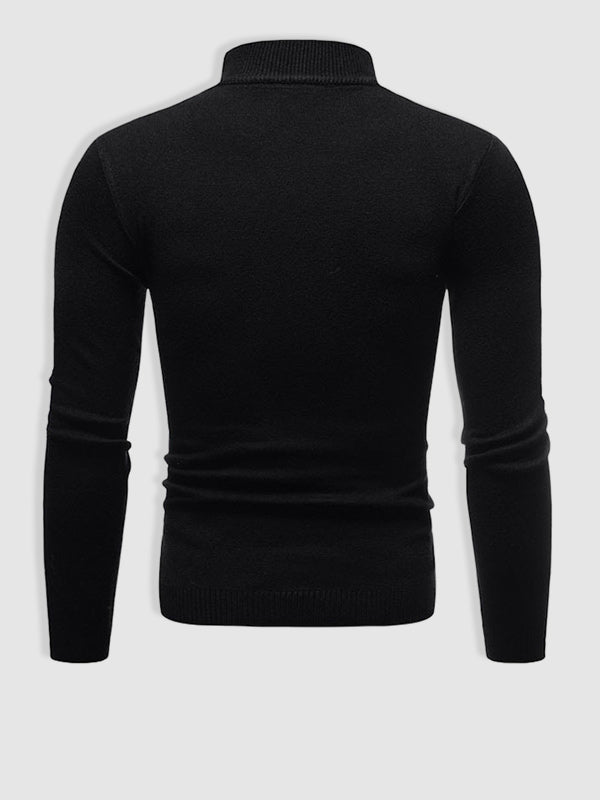 Herre Slim Fit Rullekravesweater – Minimalistisk Lag Til Efterår Og Vinter