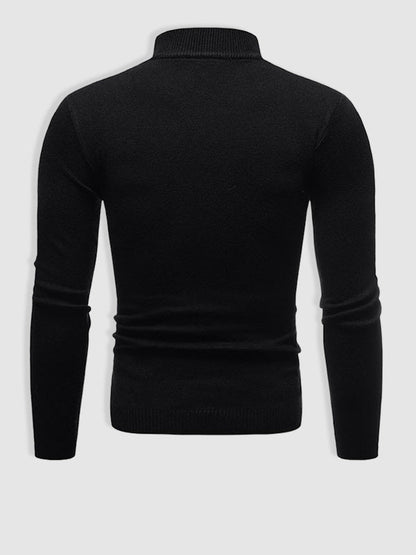 Herre Slim Fit Rullekravesweater – Minimalistisk Lag Til Efterår Og Vinter