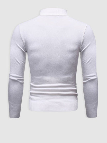Herre Slim Fit Rullekravesweater – Minimalistisk Lag Til Efterår Og Vinter