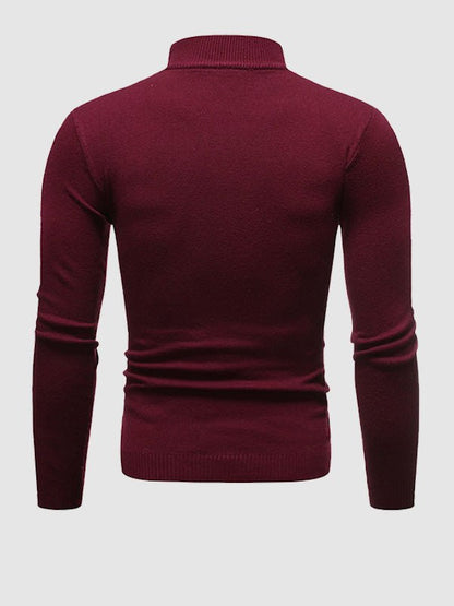 Herre Slim Fit Rullekravesweater – Minimalistisk Lag Til Efterår Og Vinter