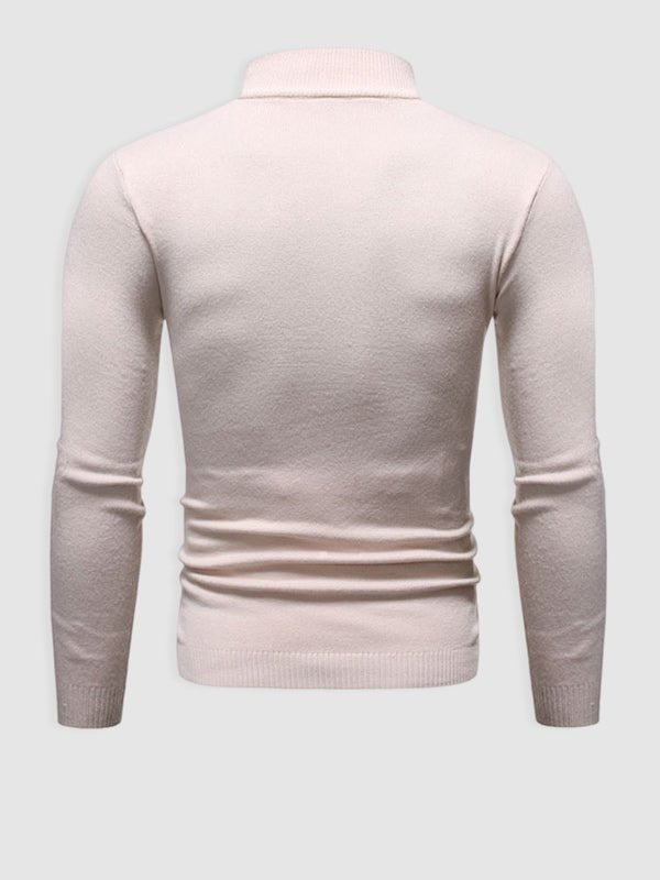 Herre Slim Fit Rullekravesweater – Minimalistisk Lag Til Efterår Og Vinter