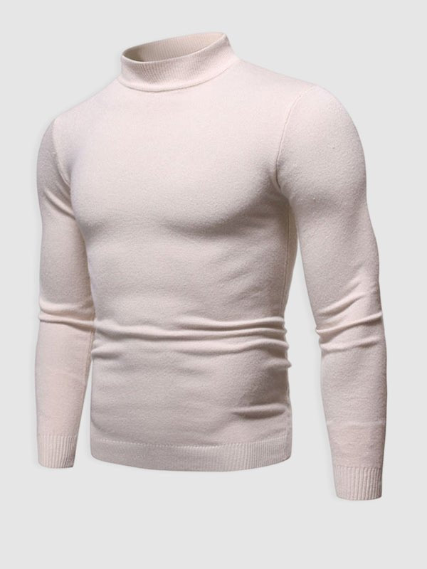 Herre Slim Fit Rullekravesweater – Minimalistisk Lag Til Efterår Og Vinter