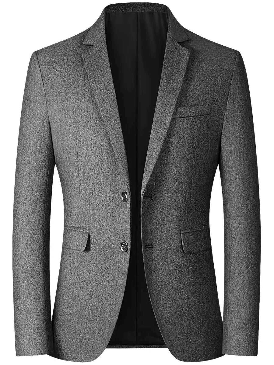 Męska marynarka regular fit o fakturowanej strukturze – marynarka garniturowa na dwa guziki, z klasycznymi klapami i kieszeniami z patkami do biura, na uroczyste okazje i do eleganckich codziennych stylizacji