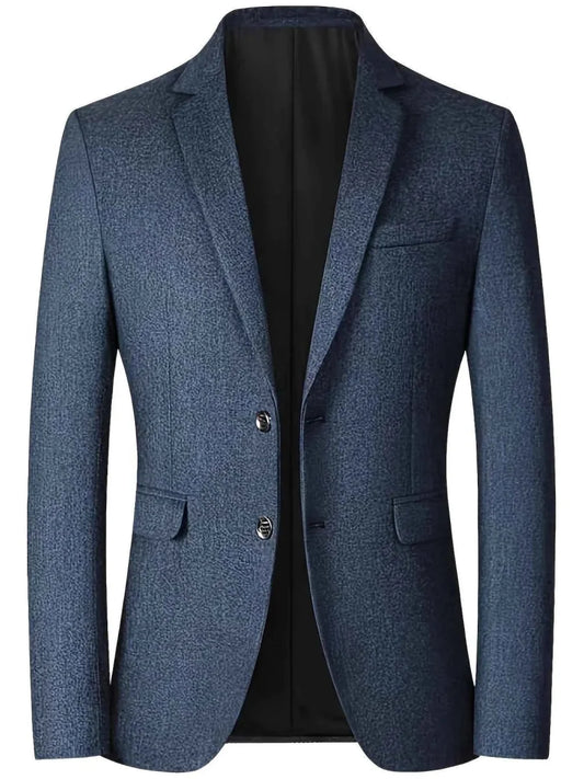 Men's Regular-Fit Textured Blazer – Suit Jacket With Two Buttons, Classic Lapels And Flap Pockets For The Office, Festive Occasions And Elegant Everyday Style