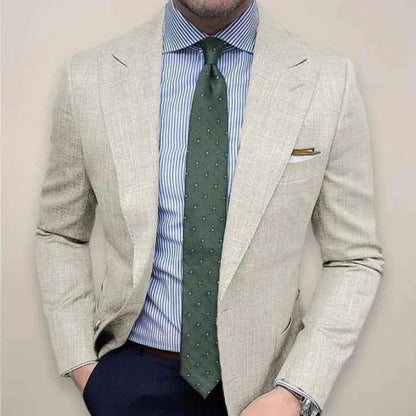 Sacou modern slim fit pentru bărbați - jachetă de costum cu un singur rând de nasturi, revere clasice și buzunare elegante, pentru birou, ocazii festive și un stil smart casual