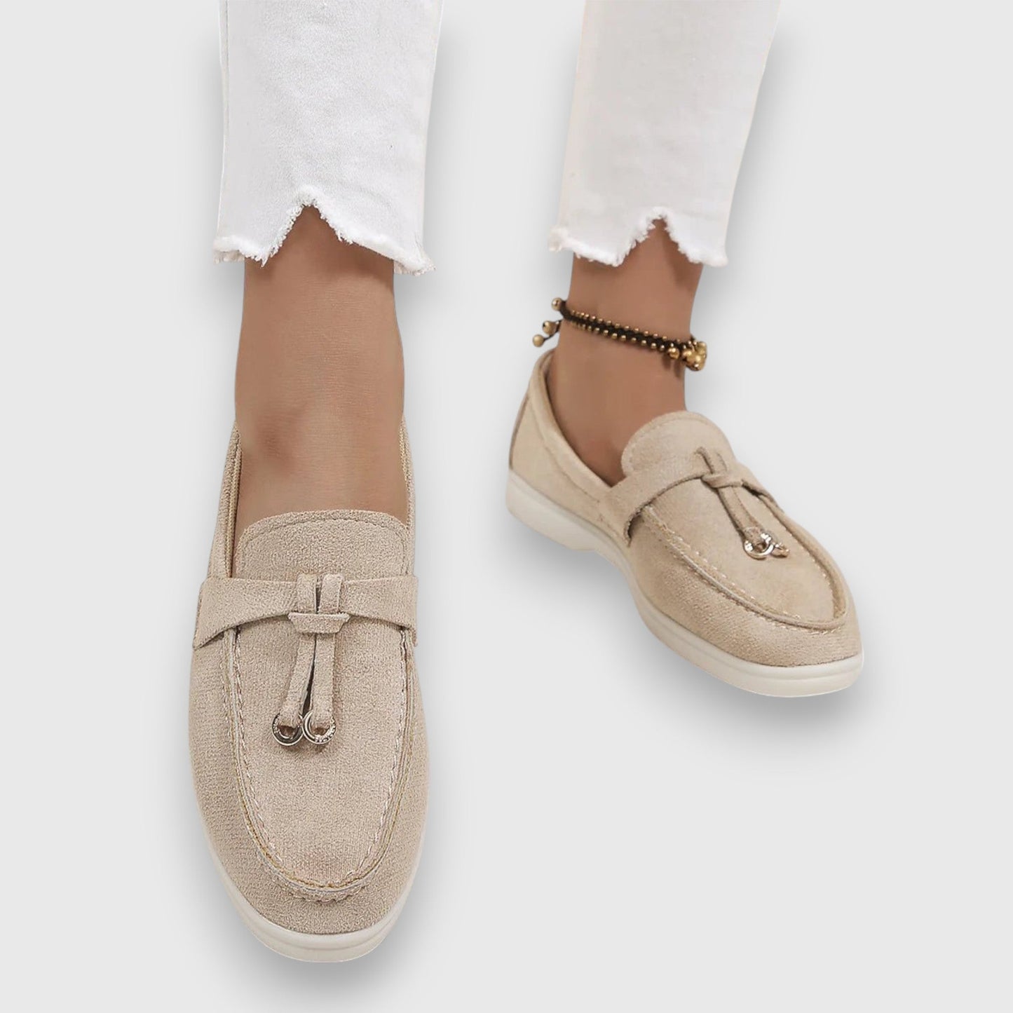 Dame Loafers Med Kvastdetalje Slip-On Flade Hverdagssko