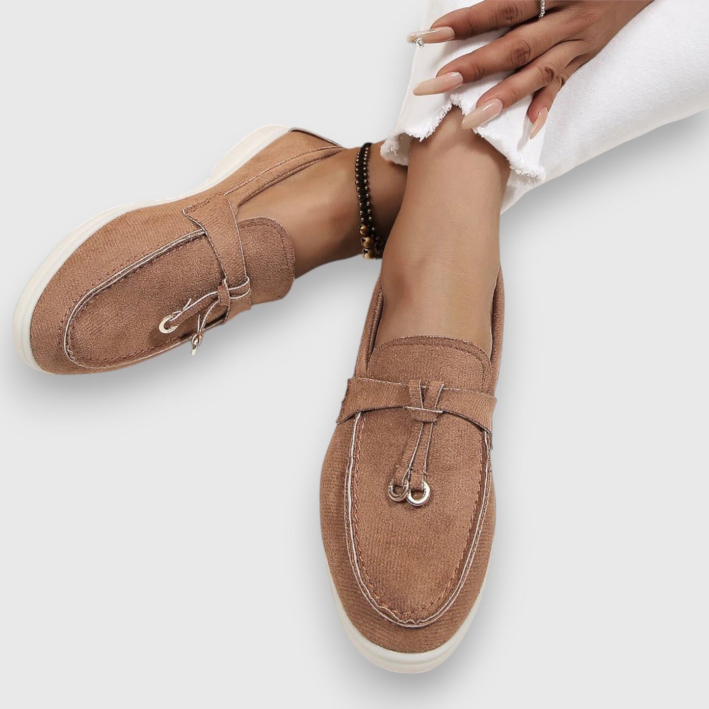 Dame Loafers Med Kvastdetalje Slip-On Flade Hverdagssko