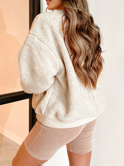 Chaqueta bomber de forro polar para mujer con cierre de cremallera - Chaqueta ligera para el día a día, el tiempo libre, viajes y un estilo casual