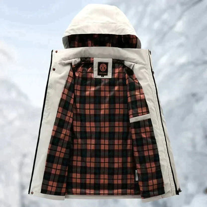 Męska wodoodporna parka zimowa z kapturem i wieloma kieszeniami – ciepła odzież wierzchnia utility na chłodne dni, na co dzień i do aktywności na świeżym powietrzu