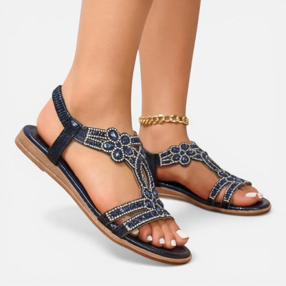 Dame Kilehælede Sandaler Med Blomstermønster – Sommerlige Sandaler Til Ferie, Strand, Fritid Og Hverdagsbrug