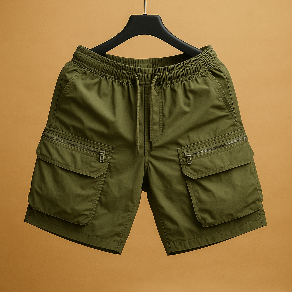 Pantaloni scurți cargo supradimensionați pentru bărbați, din nailon - design utilitar, ușor și cu uscare rapidă, cu mai multe buzunare, pentru vară, călătorii și activități recreative în aer liber