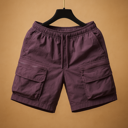 Pantaloni scurți cargo supradimensionați pentru bărbați, din nailon - design utilitar, ușor și cu uscare rapidă, cu mai multe buzunare, pentru vară, călătorii și activități recreative în aer liber