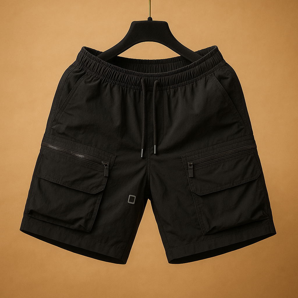 Pantaloni scurți cargo supradimensionați pentru bărbați, din nailon - design utilitar, ușor și cu uscare rapidă, cu mai multe buzunare, pentru vară, călătorii și activități recreative în aer liber