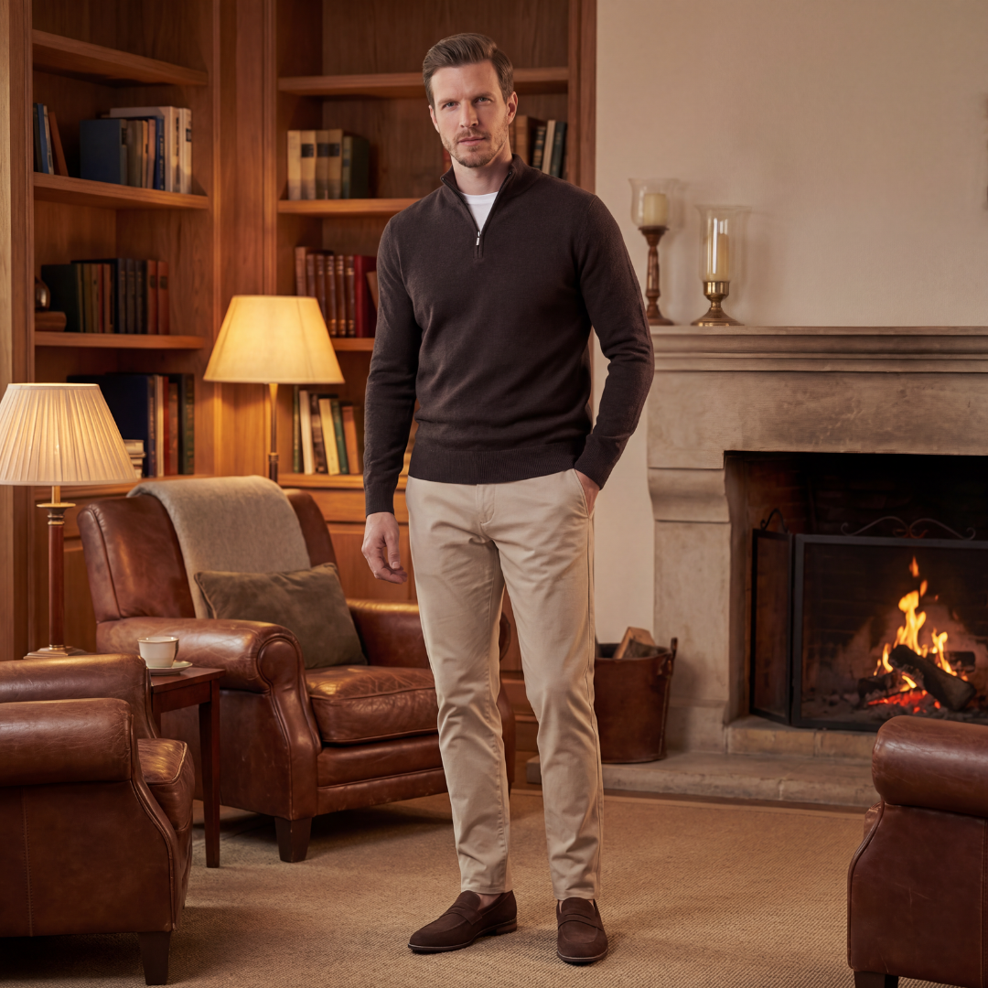 Herre Penny Loafers i Ruskind – Elegante Slip-On Sko til Forretning og Aftenbrug