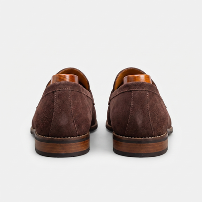 Herre Penny Loafers i Ruskind – Elegante Slip-On Sko til Forretning og Aftenbrug