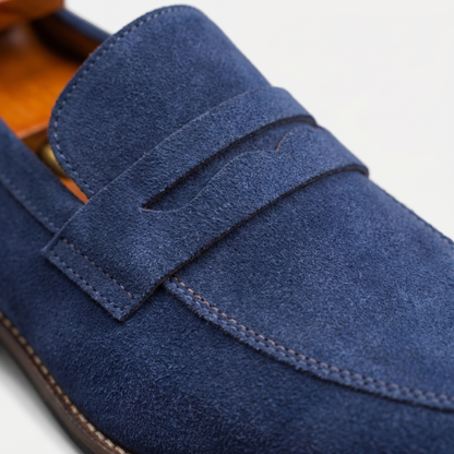 Herre Penny Loafers i Ruskind – Elegante Slip-On Sko til Forretning og Aftenbrug