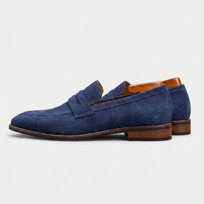 Herre Penny Loafers i Ruskind – Elegante Slip-On Sko til Forretning og Aftenbrug