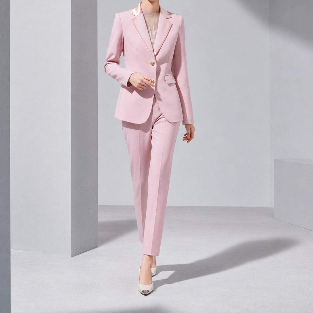 Women's Two-Piece Suit with Tailored Blazer and Trousers - Elegant, Structured Set for the Office, Business Meetings, Formal Events, and Smart Casual Style