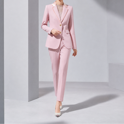 Women's Two-Piece Suit with Tailored Blazer and Trousers - Elegant, Structured Set for the Office, Business Meetings, Formal Events, and Smart Casual Style