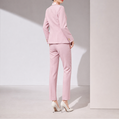 Women's Two-Piece Suit with Tailored Blazer and Trousers - Elegant, Structured Set for the Office, Business Meetings, Formal Events, and Smart Casual Style