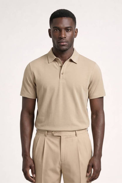 Herre Kortærmet Poloshirt Med Knaplukning