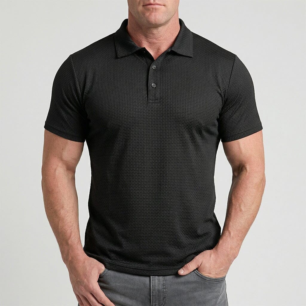 Herre Tekstureret Stretch Poloshirt – Let Og Åndbar Top Til Smart Casual Sommerbrug