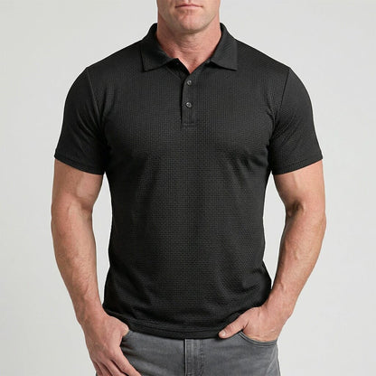 Herre Tekstureret Stretch Poloshirt – Let Og Åndbar Top Til Smart Casual Sommerbrug