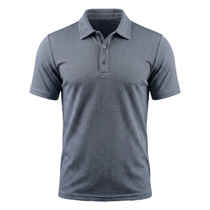 Herre Tekstureret Stretch Poloshirt – Let Og Åndbar Top Til Smart Casual Sommerbrug
