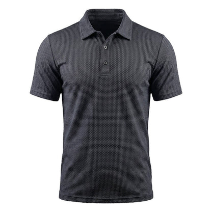 Herre Tekstureret Stretch Poloshirt – Let Og Åndbar Top Til Smart Casual Sommerbrug