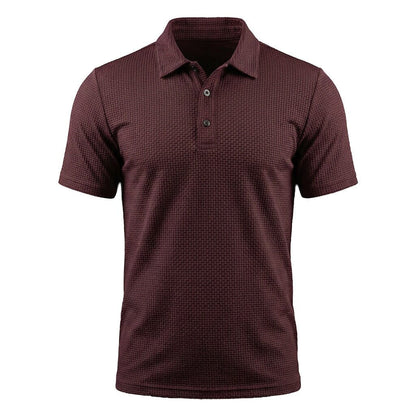 Herre Tekstureret Stretch Poloshirt – Let Og Åndbar Top Til Smart Casual Sommerbrug