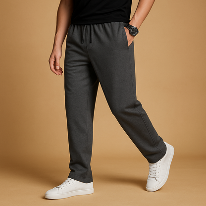 Herre Joggingbukser I Bomuld Med Afslappet Pasform Og Snøre I Taljen – Lange Sweatpants Til Hverdagsbrug, Rejser Og Fritid