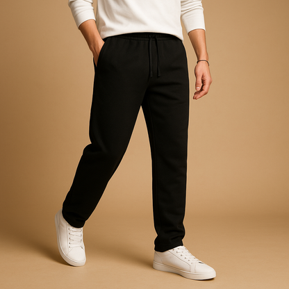 Herre Joggingbukser I Bomuld Med Afslappet Pasform Og Snøre I Taljen – Lange Sweatpants Til Hverdagsbrug, Rejser Og Fritid