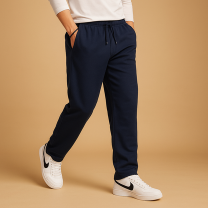 Herre Joggingbukser I Bomuld Med Afslappet Pasform Og Snøre I Taljen – Lange Sweatpants Til Hverdagsbrug, Rejser Og Fritid