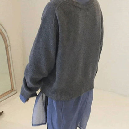 Women's Asymmetrical Knit Cardigan with Buttons and Wrap Design - Soft, Relaxed Top for Fall, Winter, and Everyday Wear