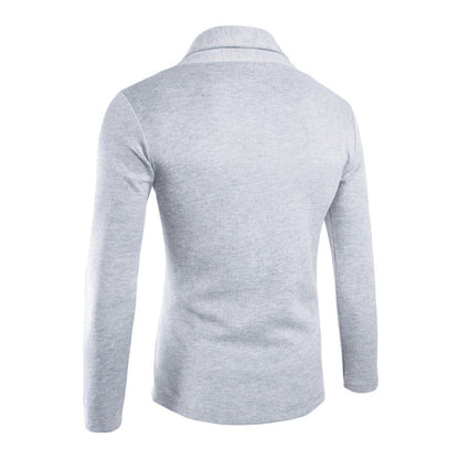 Męski otwarty kardigan z kołnierzem szalowym, długimi rękawami i swobodnym krojem - miękki dzianinowy sweter na co dzień, do pracy i w stylu smart casual